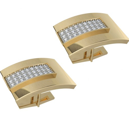 Lab Grown Diamond Real 925 Silver Cufflinks For Men Gold Plated Men's Accessories Round Moissanite Wedding Jewelry By Ritzin