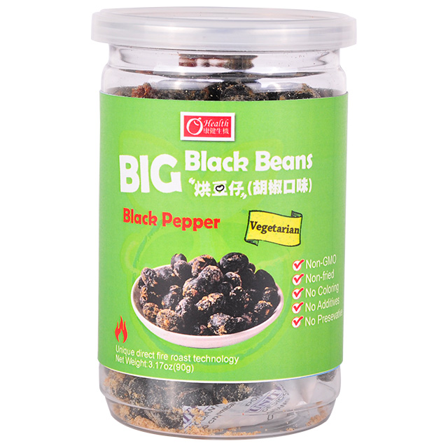 Big Bean - Unique Direct Fire Roasted Ready to Eat Dried Black Bean Snack | Black Pepper Flavor 90g