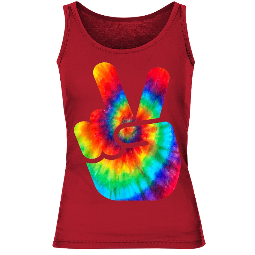 Girls colorful Spring summer season Tie dye Girls seamless wide strap tank top Cheap price cotton sublimation printed tank top