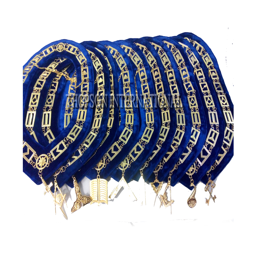 Ошейник с цепочкой Masonic Regalia, золотые украшения