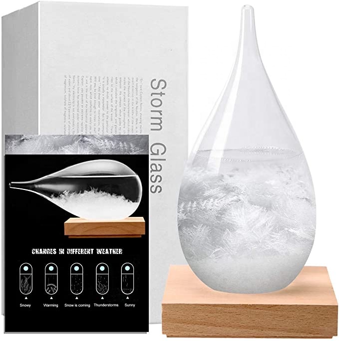 Метеостанция Storm Glass Weatherman, стильная и креативная настольная метеостанция с деревянной основой для дома и офиса
