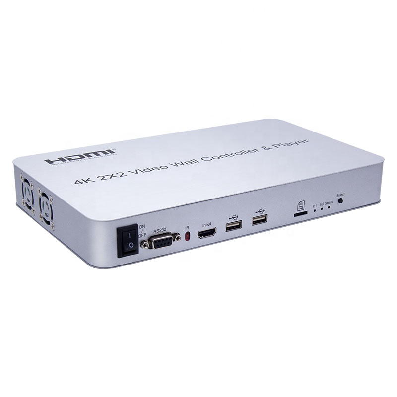 Видеостена 4k 2X2 HDMI, настенный контроллер с медиаплеером, поддержка 4 экранов