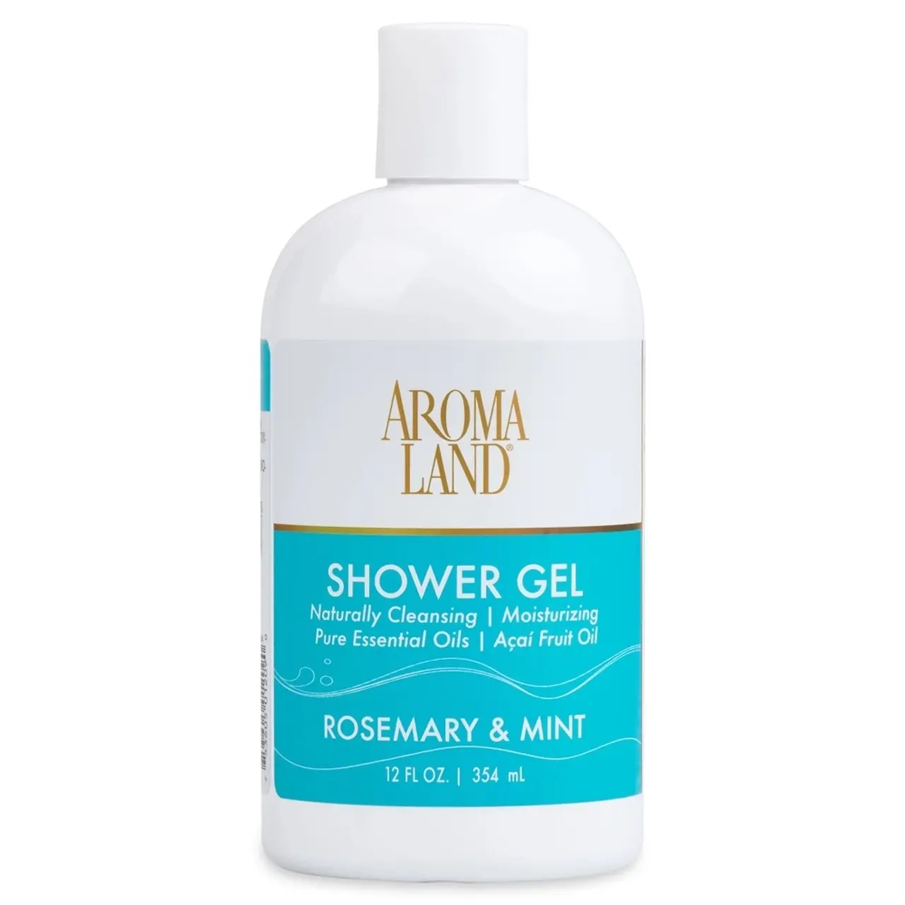 AROMALAND NATURAL BATH   SHOWER GEL WITH ESSENTIAL OILS - ROSEMARY   MINT - 12 OZ
