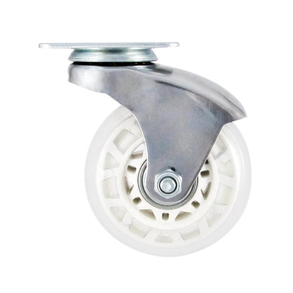 CCE 2.5 Inch Swivel Top Plate PVC Casters For Furniture Hardwood Floors