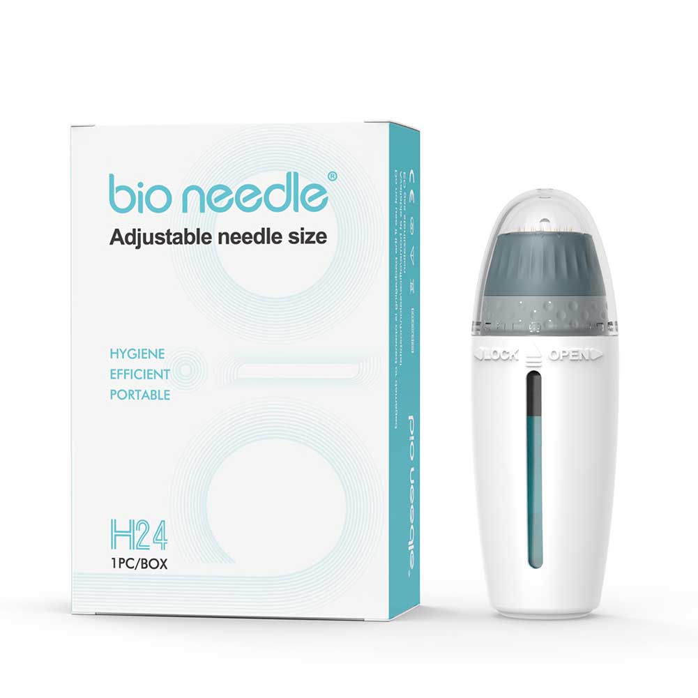 BIO H24 Регулируемая игла для дермаштампа, микро титановые наконечники, иглы для дермаштампа, уход за кожей, Антивозрастная бутылка, штамп, сыворотка для инъекций