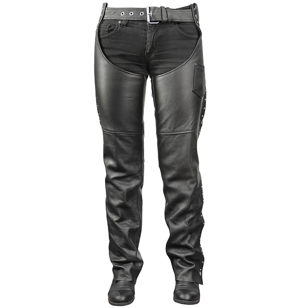Black motorcycle Leather chap Leather motorbike chap