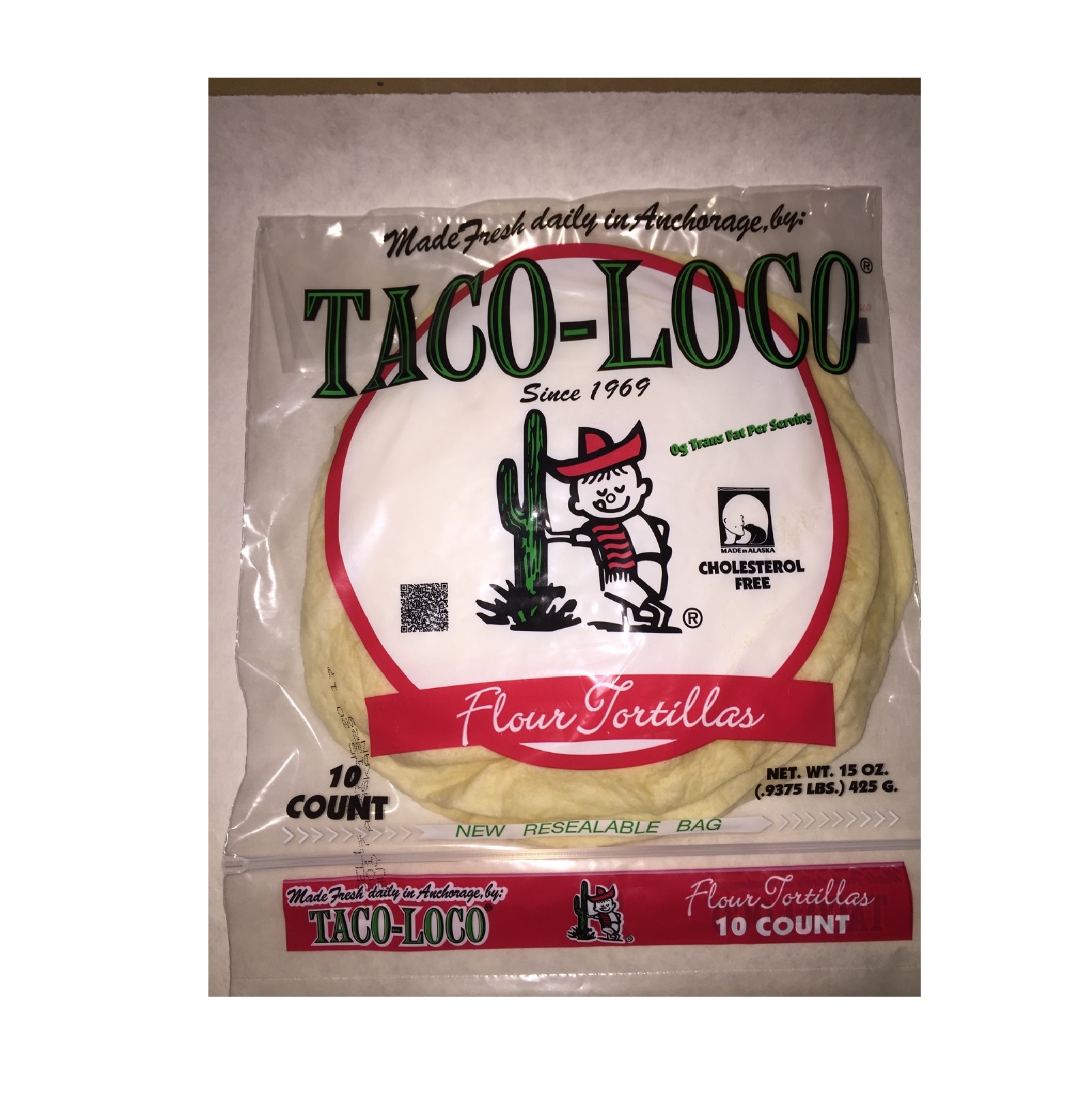 Taco Loco Branded Medium 8" Flour Tortillas Model Number 7820311122