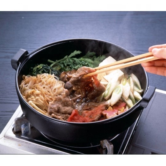 Чугунный кастрюля Sukiyaki, кухонная посуда, равномерно переносящая тепло для ресторанов в японском стиле-кастрюля Sukiyaki Kizuna-