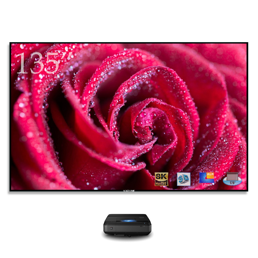 Экран для проектора SCREENPRO UST, 135 дюйма, с фиксированной рамкой, экран для проектора, экран для проектора ALR, для ультракороткого проектора
