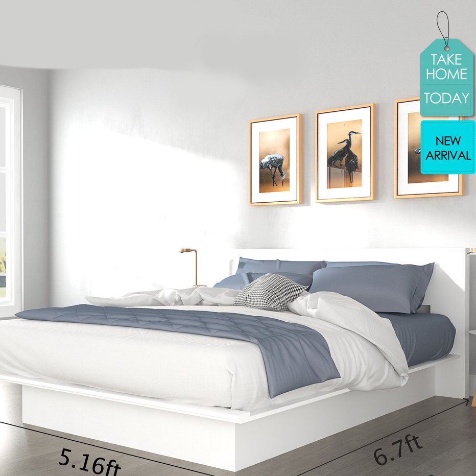 Ready Stock белый цвет DONNA HARMONY Series Queen Bed - 3 цвета-5,16 футов-Katil Queen 5,16 kaki