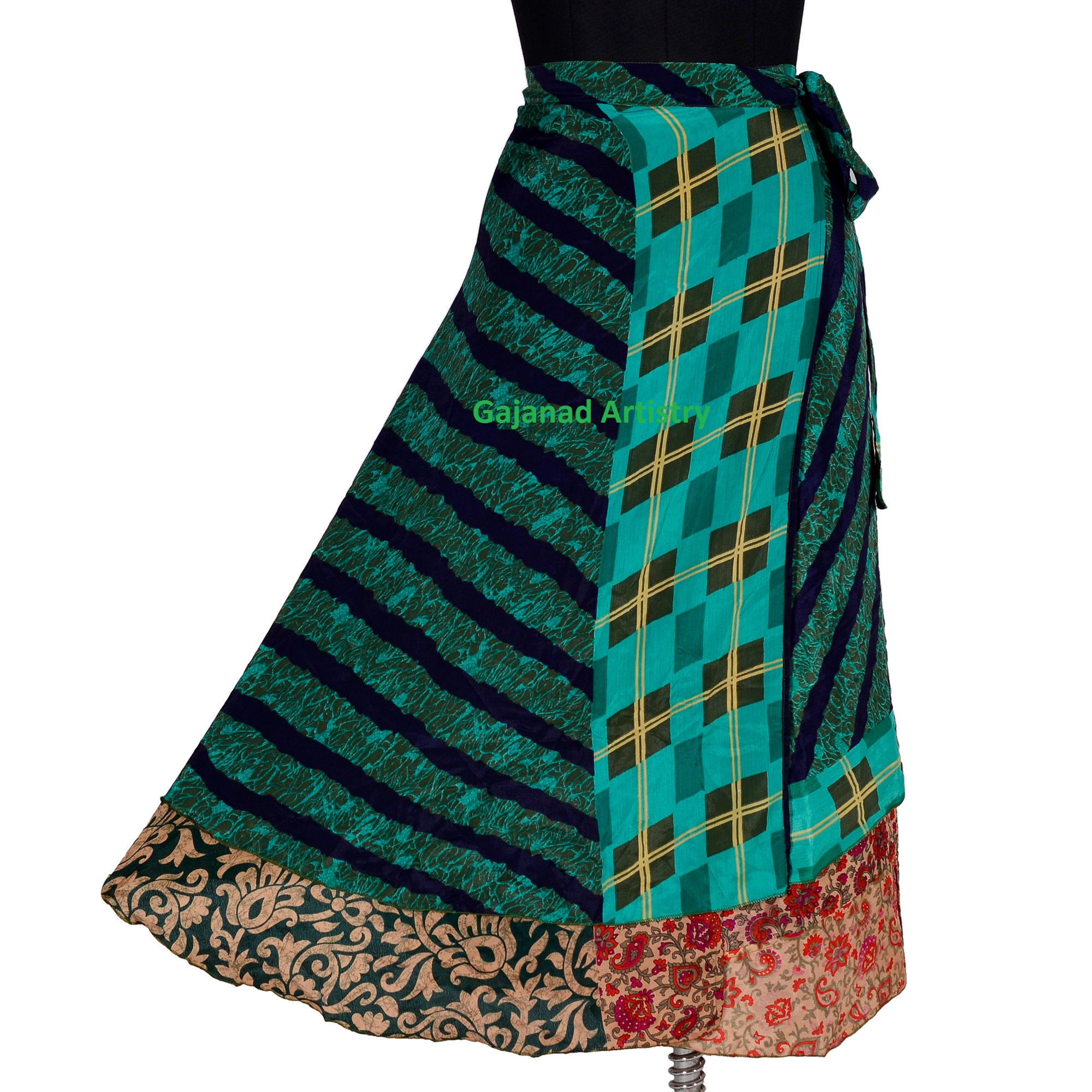 Vintage silk reversible long skirt Vintage Silk Long wrap around long Silk sari long wrap skirt reversible women dress