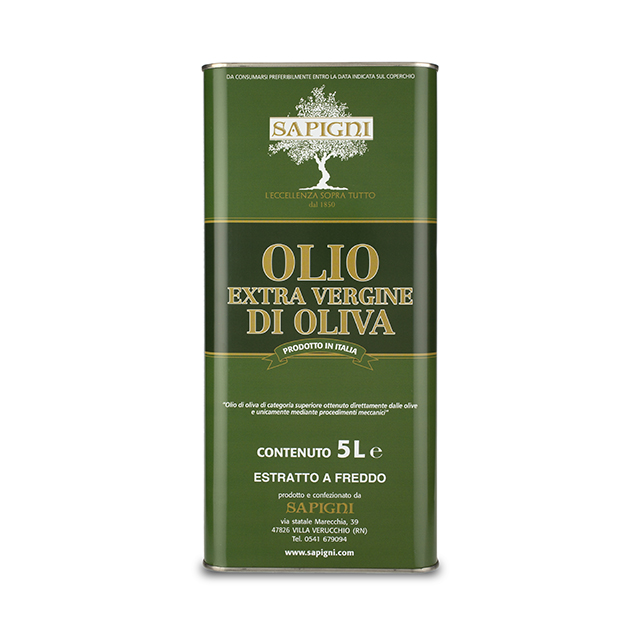 Высококачественное 100% итальянское Экстра натуральное оливковое масло-LINEA VERDE SAPIGNI - Tin Can 500cl