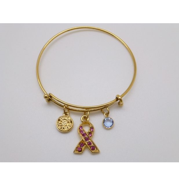 One Tough Muther Ribbon Adjustable Wire Bangle Bracelet With Charm. Women Costume Jewelry