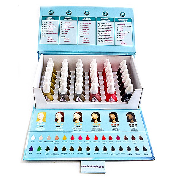 BioTouch Permanent Makeup 36 Bottles CORRECTIVE/RESTORER SET Pure Pigments [6 Different Colors]