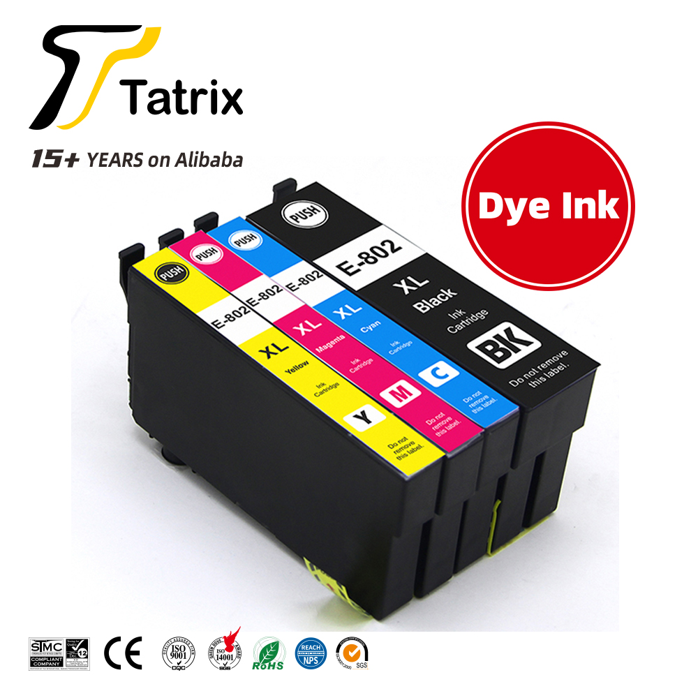 Tatrix 802XL T802XL 802 T802 с чипом совместимый цветной картридж с чернилами для принтера Epson рабочей силы принтер WF-4720 WF-4730 WF-4734