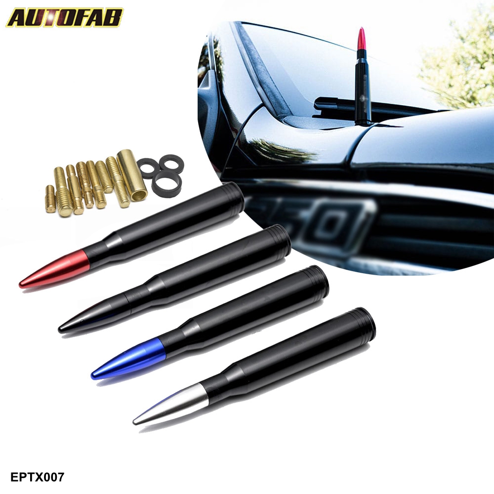 AUTOFAB - EPMAN Universal Anti-Theft Gunmetal Tip 50 Caliber Bullet Stubby Antenna For Jeep Wrangler EPTX007