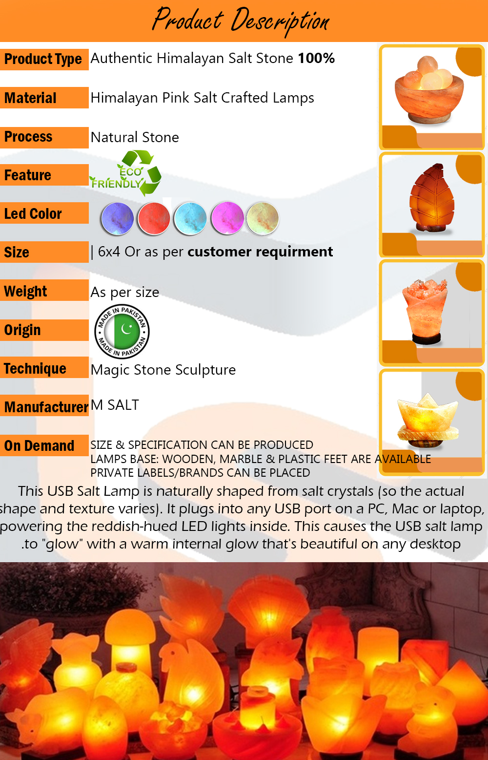 Himalayan Salt Double Heart Shape Lamp Use For Table Decorate