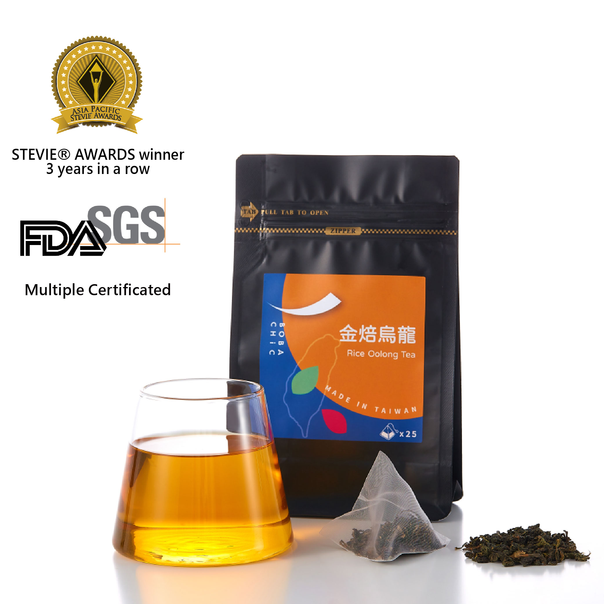 BOBA CHiC High Quality Taiwan Hand Made 3-stars Awarded Rice Oolong Tea