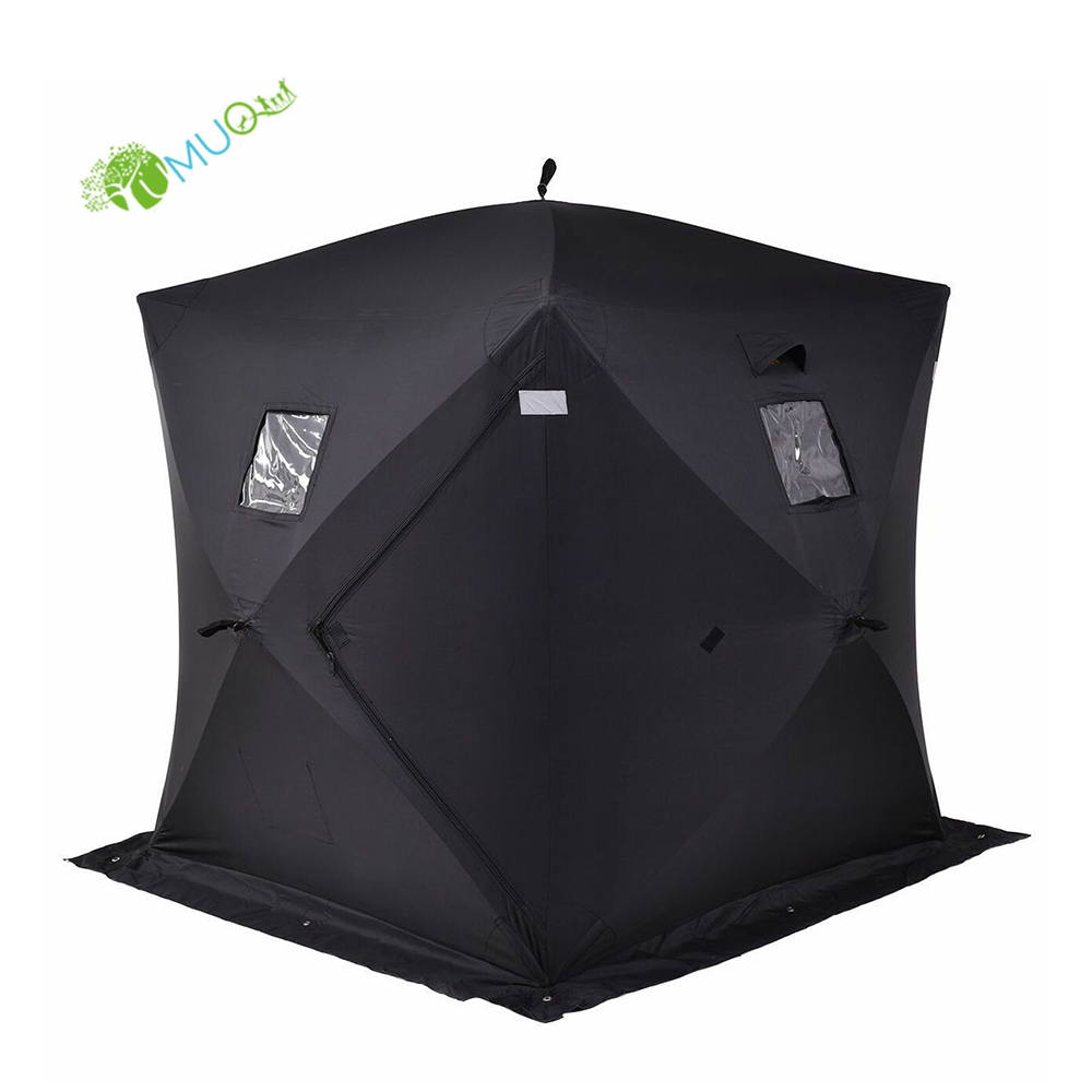YumuQ 6.5' 2-3 Person Pop-Up Insulated Ice Fishing Tent, Protable Winter Ice Cube Fishing Shelter Tent for Outdoor Fishing