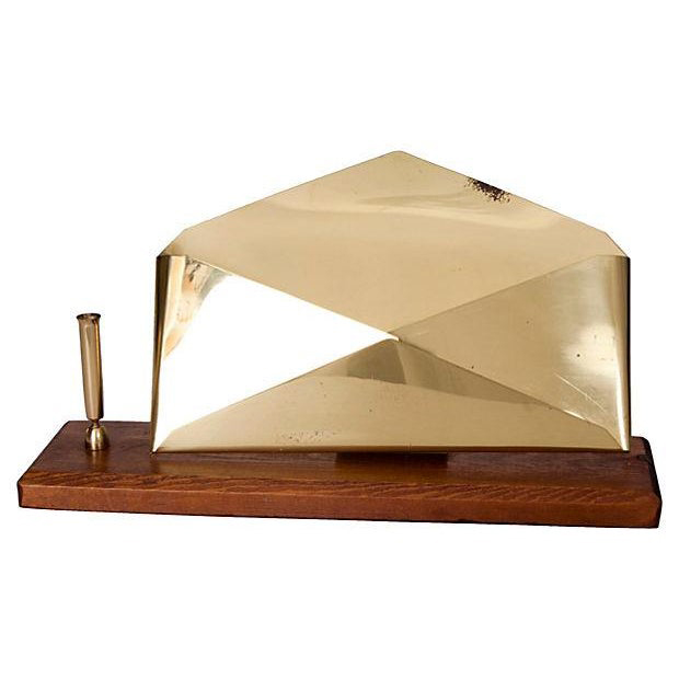 Brass Metal Letter & Pen Holder Office Desk