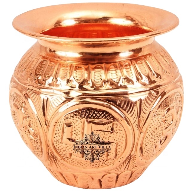 Индийская художественная Вилла Медный свастик дизайн lota kalash-оптовая продажа