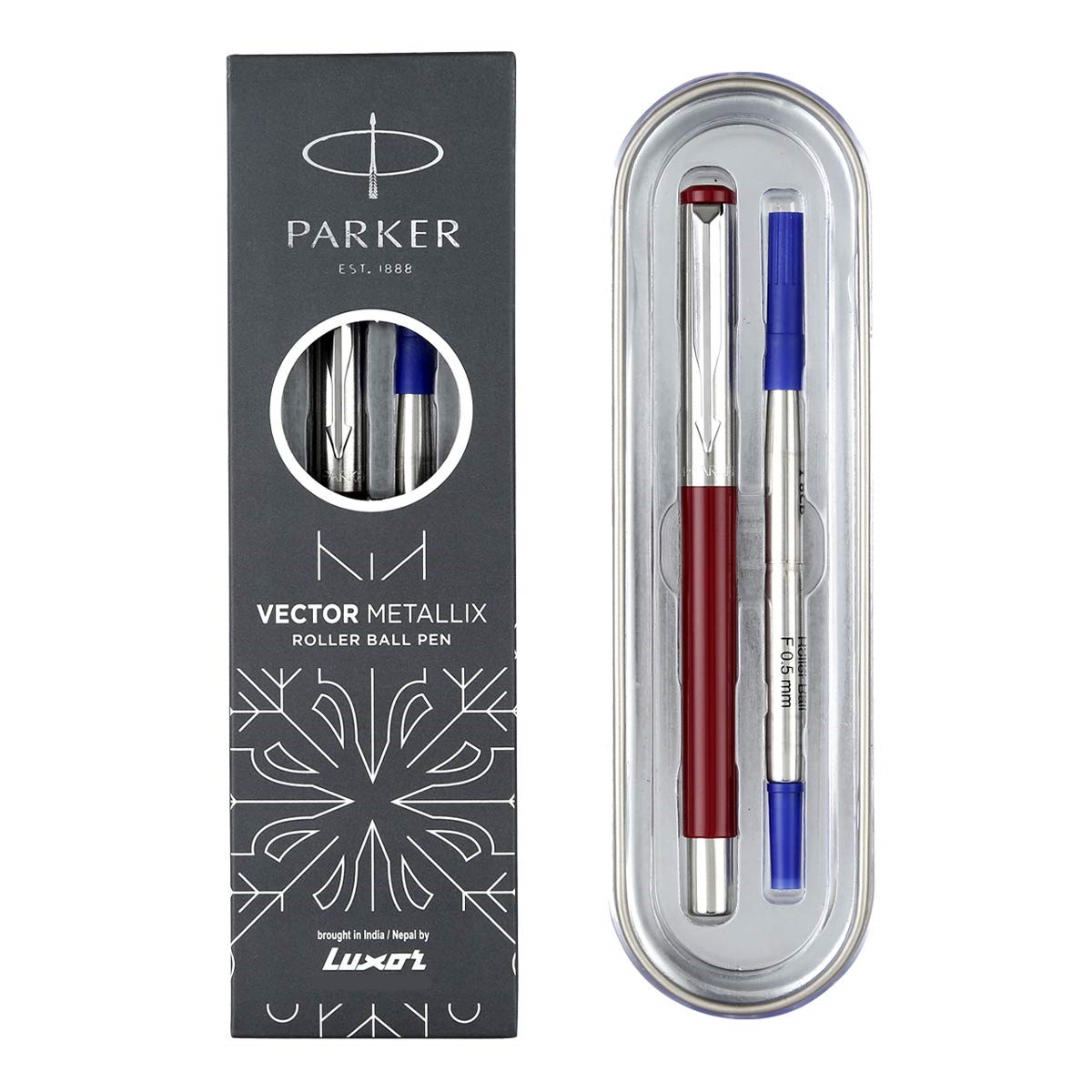 Шариковая ручка Parker векторная металлизированная хромированная шариковая ручка с красным корпусом Рекламные шариковые ручки с пользовательским логотипом