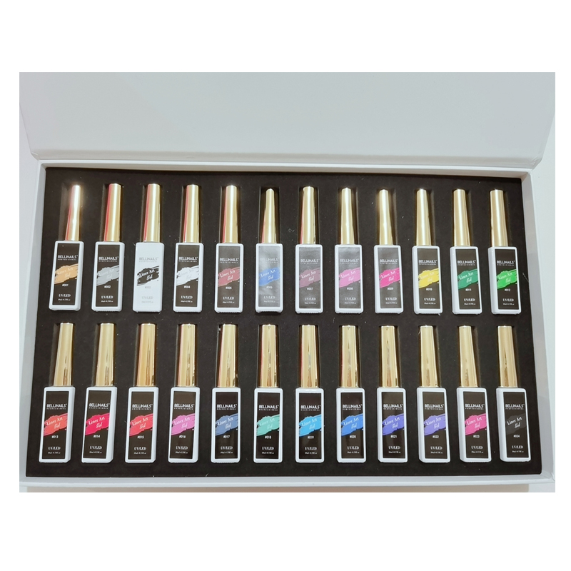 Wholesale OEM High Quality Gel Painting 24 colors Nail Art Gel Liner set For Easy Nail Design