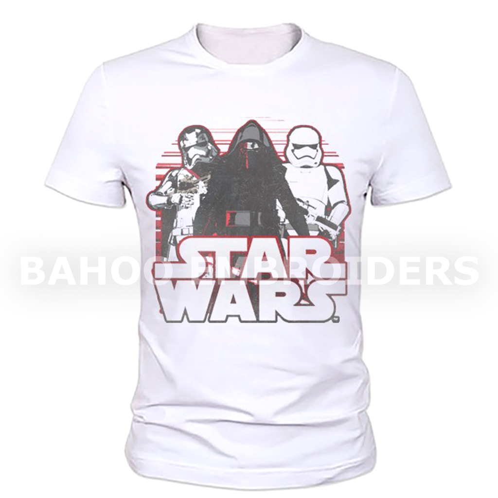 STAR WARS HEAD LOGO SUBLIMATION GRAPHIC PRINT T SHIRT - WHITE