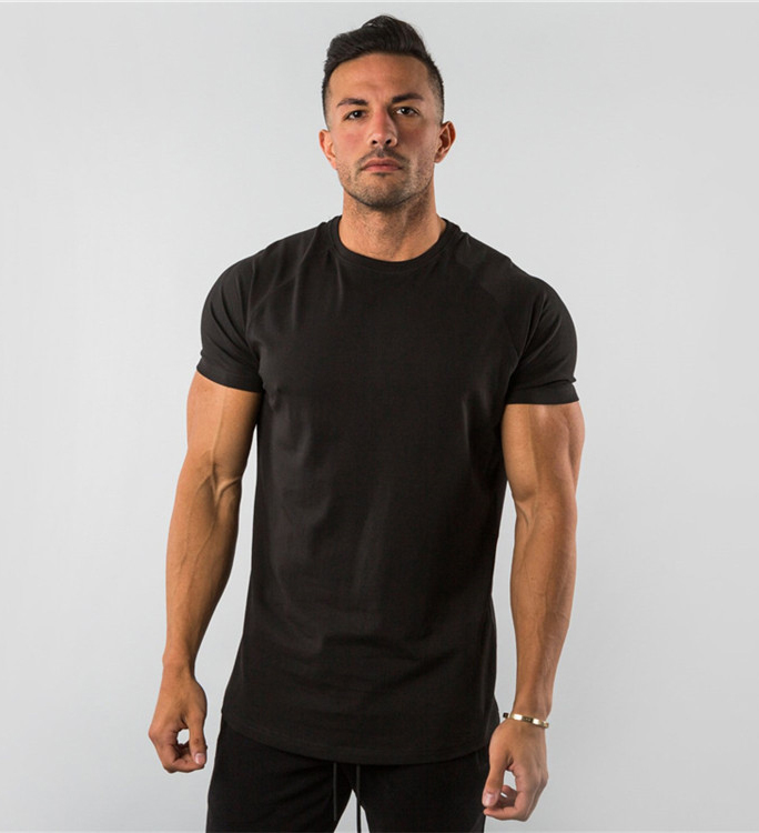AS Brand Factory 3D print solid color blank 100% cotton men's T shirts custom printing cheap price gym T shirts for men