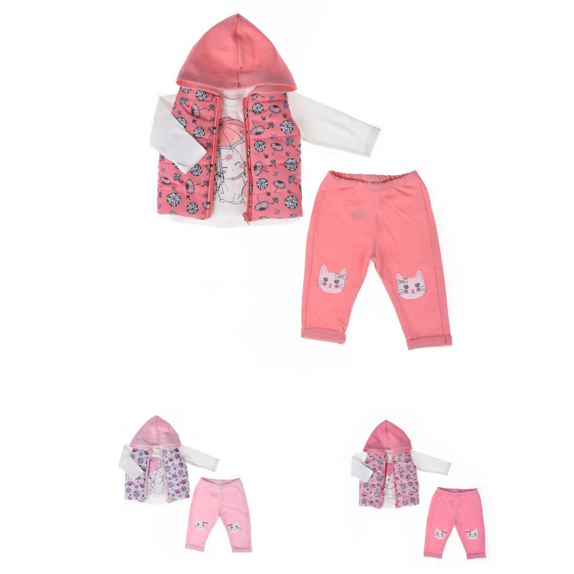Hot Sale ! Umbrella 3 Pcs Baby Girls' Clothing Sets With Vest Girl Soft Cotton Baby Clothes By Necix's Brand
