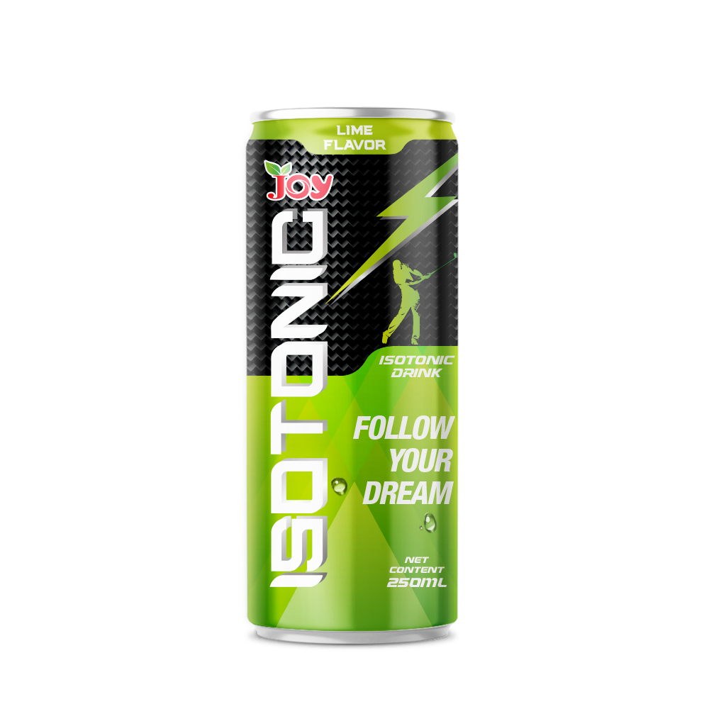 JOY Soft Drink Manufacturer 250ml Cans Isotonic Sports Drinks Isotonic With Lime Flavor wholesale energy drinks