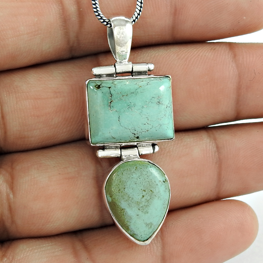Sky blue turquoise pendant handmade silver jewellery suppliers 925 sterling silver wedding & fashionable pendants