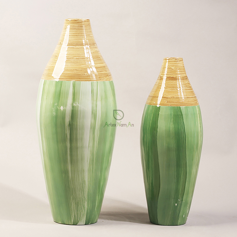 Ecofriendly spun bamboo vase natural flower vase bamboo flower vase