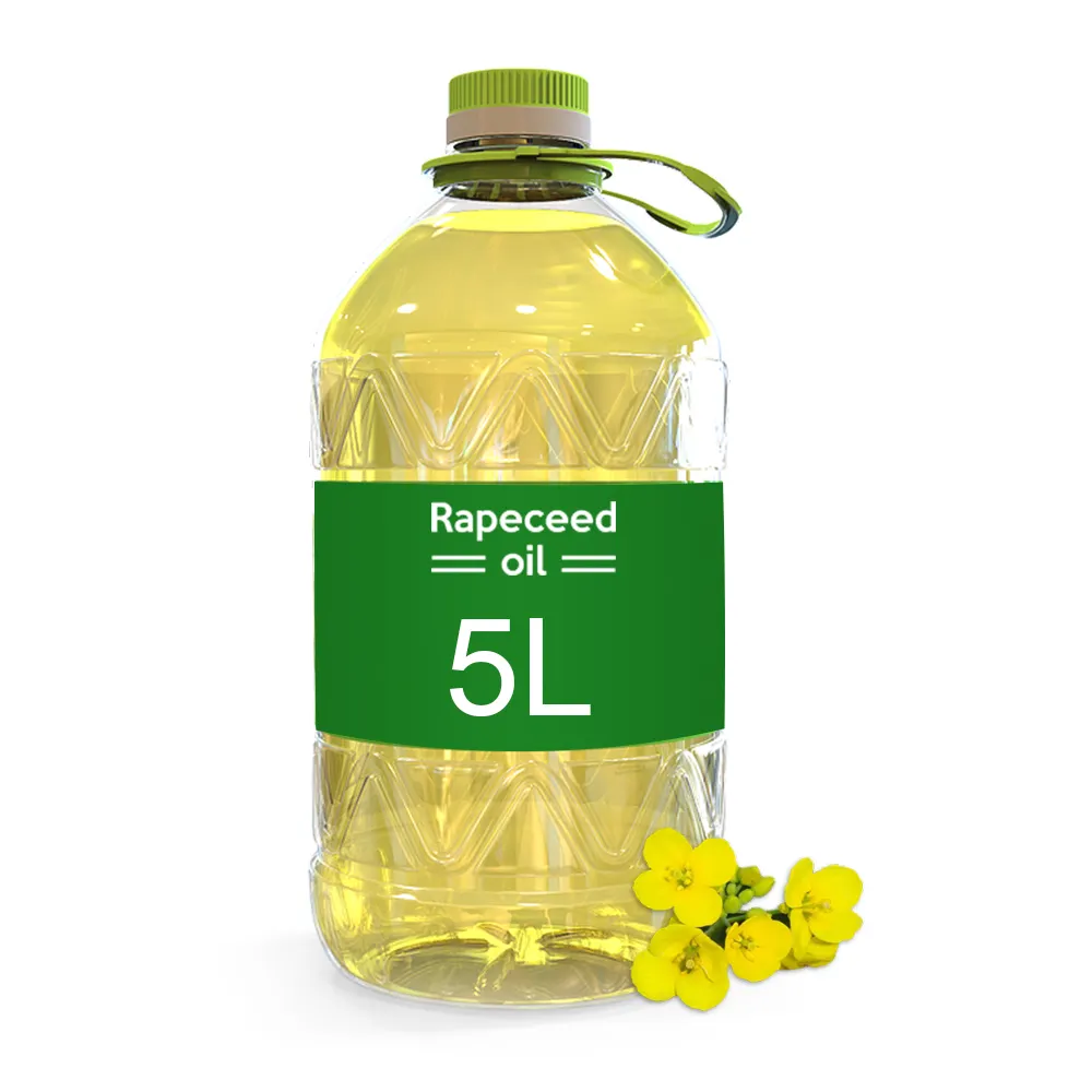 5 L Crude unrefined rapeseed oil (canola oil) Omega 3, 6 and 9 high grade packaged into plastic bottle