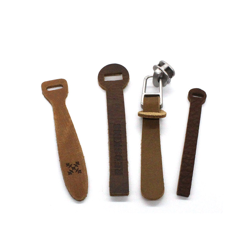 cheap custom logo leather zipper pull sliders