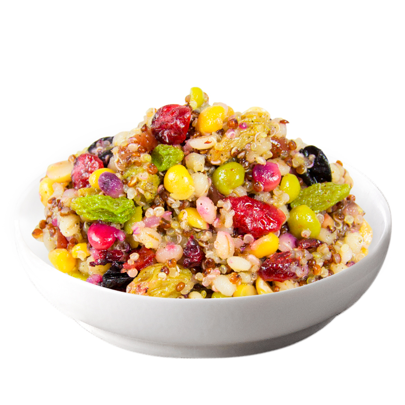 Ready to eat frozen multiple berry quinoa salad