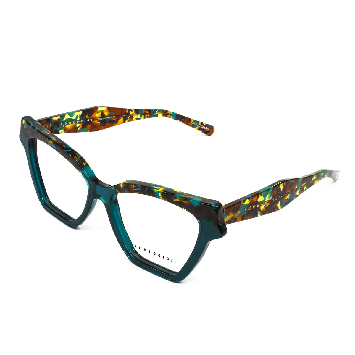 HIGH QUALITY CAT-EYE PETROL BLUE AND FANTASY OPTICAL FRAME FOR BEAUTIFUL WOMAN RGV.16D-PP GRN 53-21-145