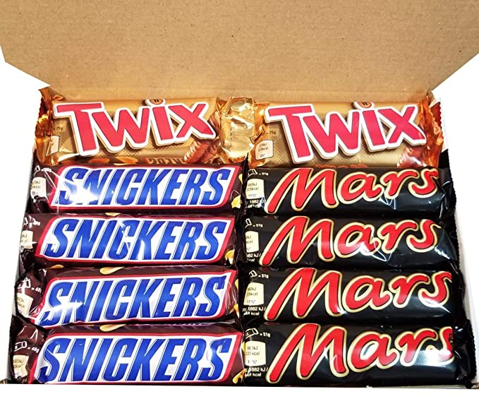 Шоколадные бруски Mars, M & Ms , Snickers, Twix, Bounty...