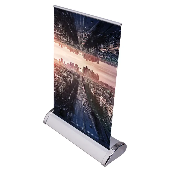Mobile Portable Roll up Banner Desktop Mini Retractable Poster Pull up Banner for advertising