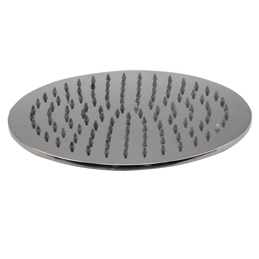 High Flow 10 inch Stainless Steel Bathroom Wall Mounted Chrome Highten Round Top Shower