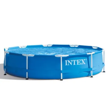 durable above ground pool Intex 28202 Metal Frame Round Swimming Pool 12ft x 30" With Filter Pump
