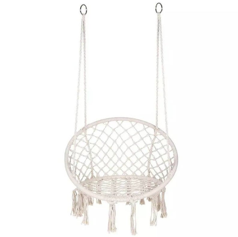 Cotton Indoor Outdoor Round Macrame Swing Pivot Style Macrame Hammock Swings