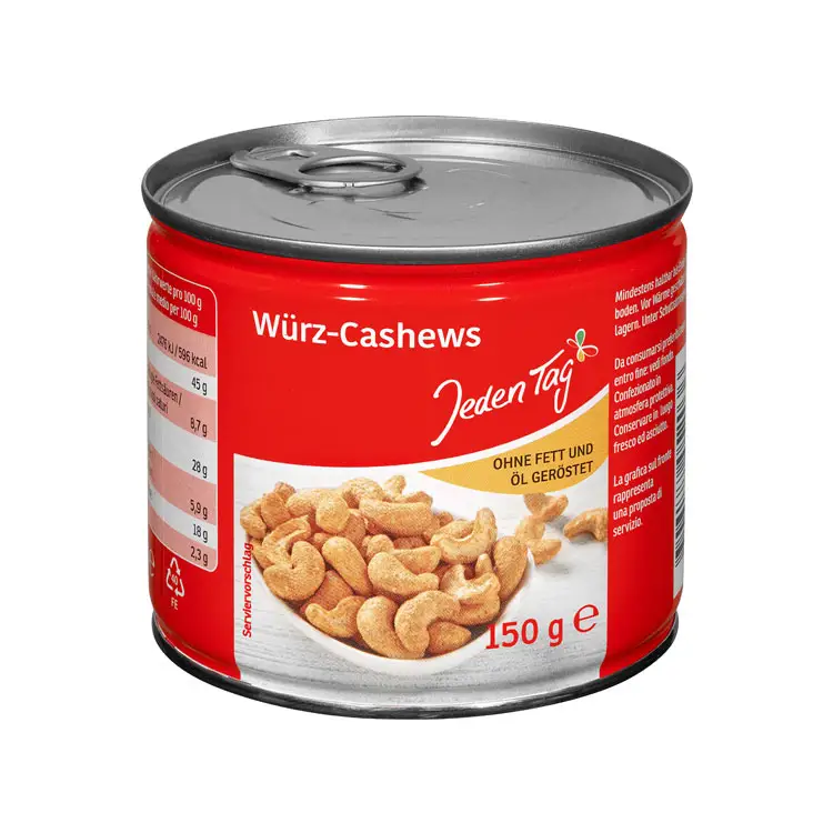 Made in Germany OEM Supply Good Quality Delicious Spicy Taste Snacks Cashew Nuts 150g