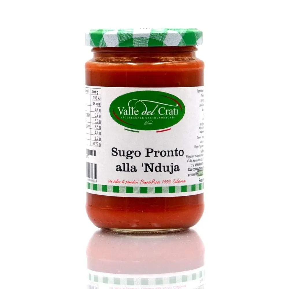 Made in Italy Calabrian Nduja Tomato Sauce Ready in 5 Minutes | Ready sauce with Calabrian Nduja from Spilinga