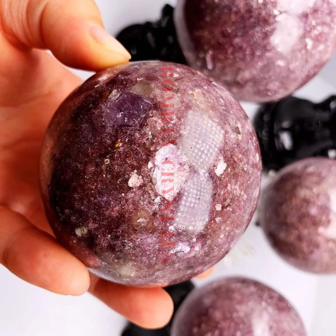 lepidolite stone crystals spheres metaphysical and new age wholesale tools