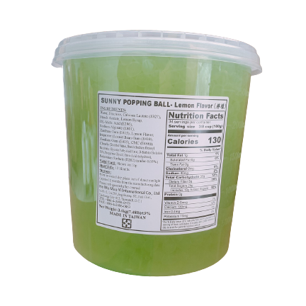 Hot Sale Bubble Tea Wholesale Taiwan Lemon Popping Boba Juice Ball