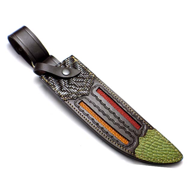 Custom OEM Rich Grain Textured Leather Sheath for Fixed Blade Bowie Knives