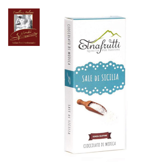 100g Chocolate Modica with Salt Giuseppe Verdi Selection Chocolate Bar Made Italy