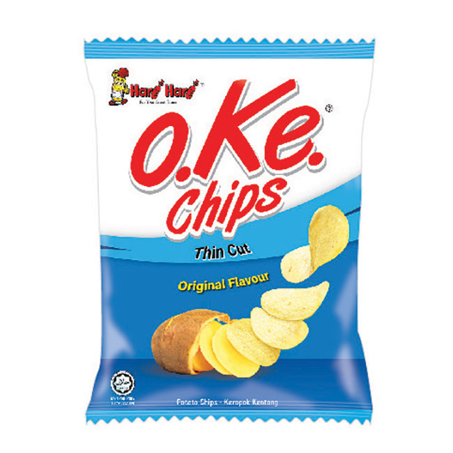 Чипсы для картофеля, чипсы OKE, оригинальный вкус, халяльная закуска из Малайзии 60 г