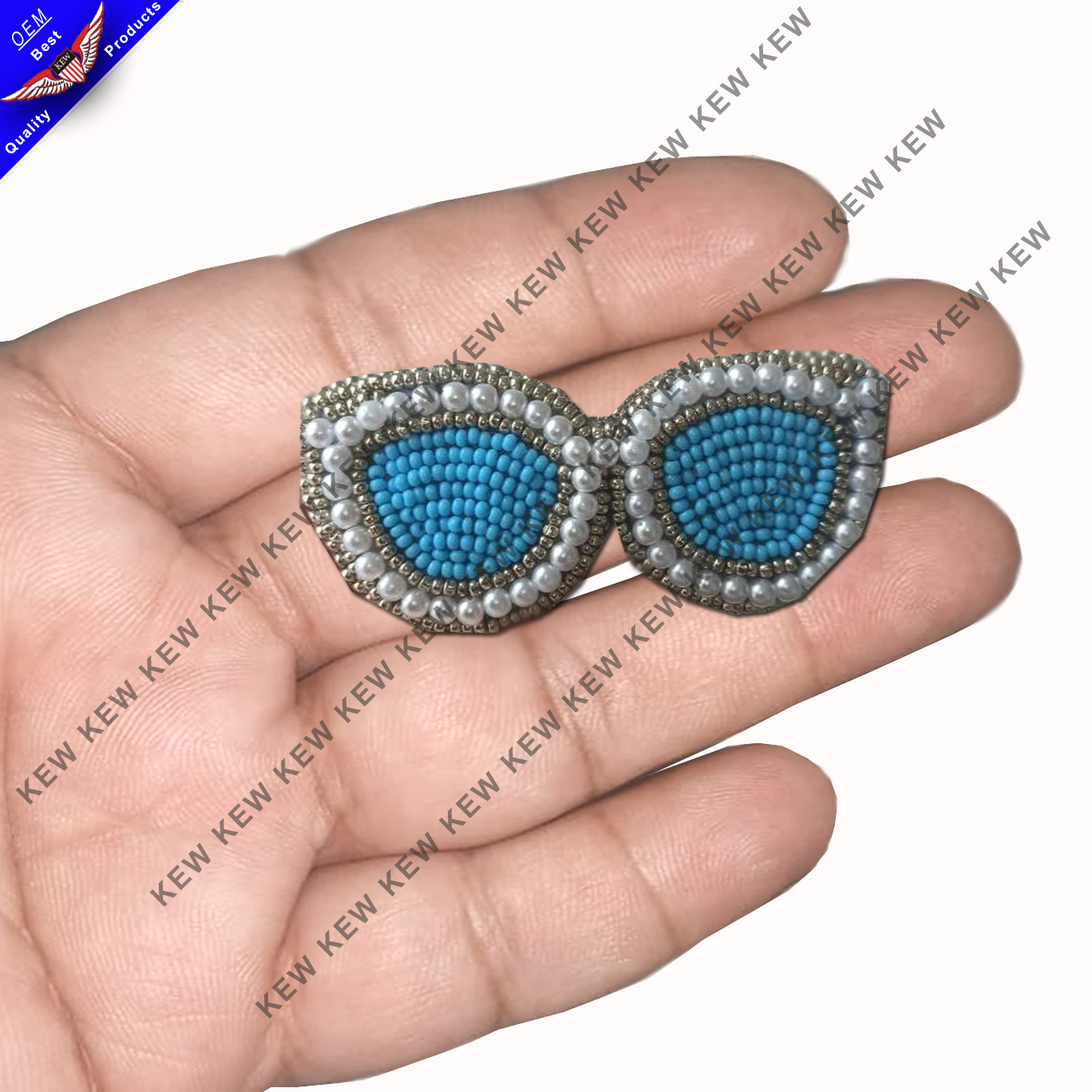 custom embroidery Beaded brooch custom embroidery patch for garments Glasses brooches handmade party wedding USA UK Europe